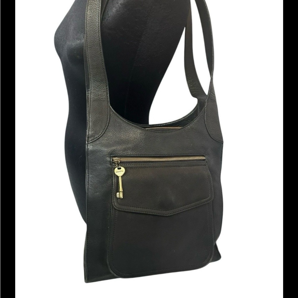 Fossil 1954 Shoulder Bag Black Leather Purse Bag American Classic Vintage 75082